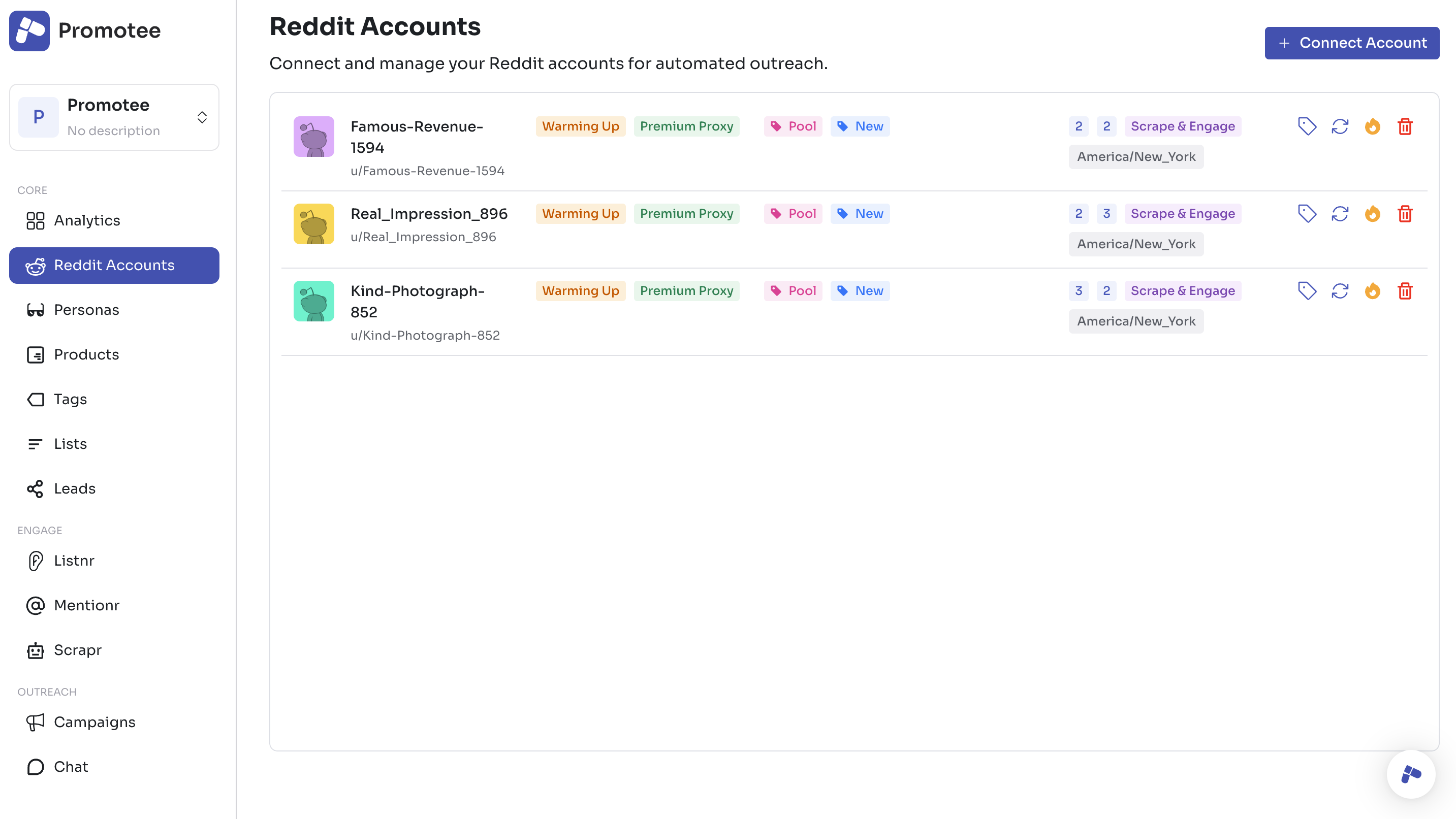 Multi-Account Management Screenshot